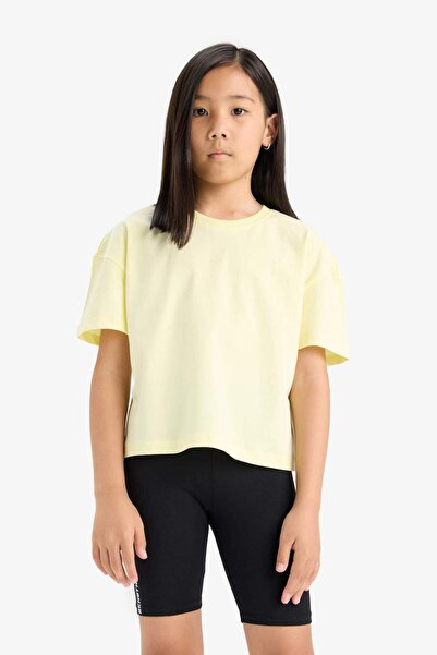 DeFacto Girl's Relax Fit Crew Neck 2-Pack Short Sleeve T-Shirt D9435A825Sm