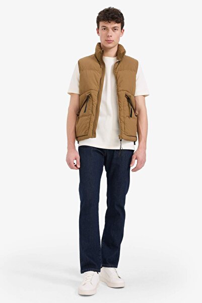 DeFacto Regular Fit Stand Collar Inflatable Vest with Zipper Pockets E8291Ax25Au