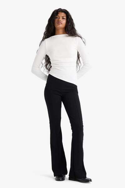 DeFacto Flare Fit High Waist Spanish Leg Long Crepe Pants F9166Ax25Wn