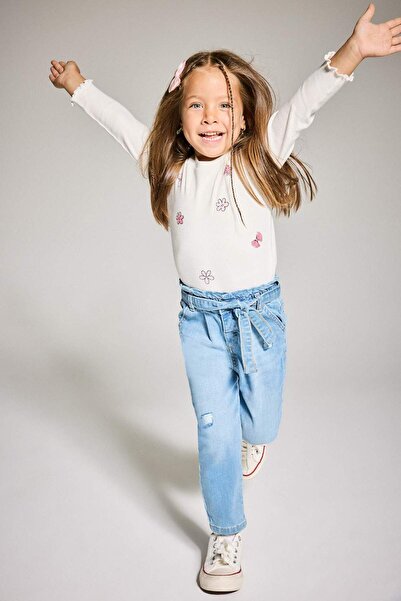 DeFacto Baby Girl Crew Neck Patterned Long Sleeve T-Shirt F4861A525Au
