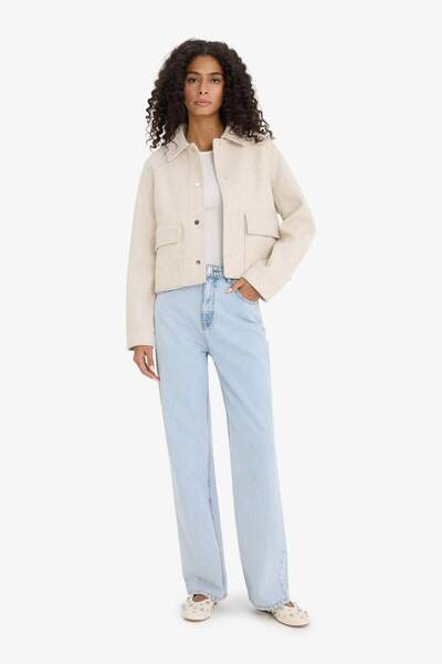 DeFacto Regular Fit Polo Collar Buttoned Cashmere Coat E8628Ax25Au