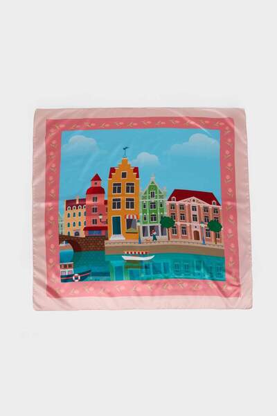 DeFacto Women's Amsterdam Themed Scarf G0799Axns