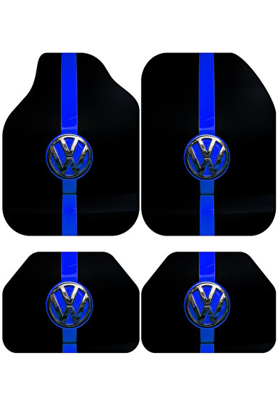 Artızon Vw Mavi Dekoratif Desenli Modern Oto Paspas Takımı Tüm Modellere Uyum...