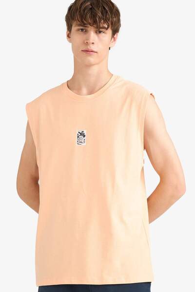 DeFacto Boxy Fit Printed Crew Neck Tank Top G0022Ax25Hs