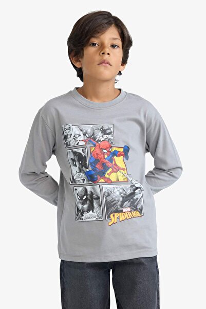 DeFacto Μακρυμάνικο μπλουζάκι με λαιμόκοψη Spiderman για αγόρια Marvel Games F4813A825AU