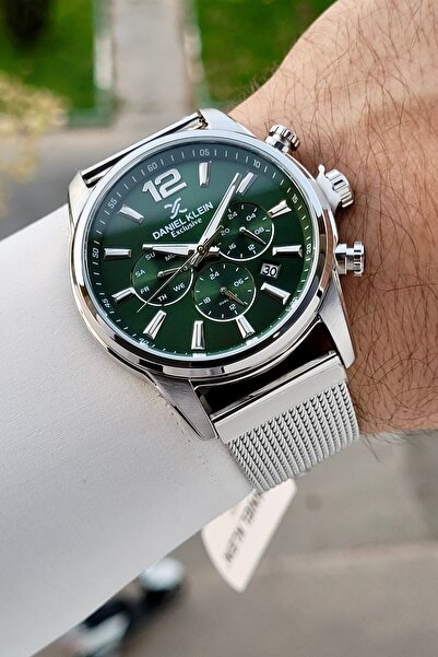 Daniel Klein Kadranı Yeşil Kordonu Gümüş Renk 43 Mm İç Göstergeleri Aktif Erk...
