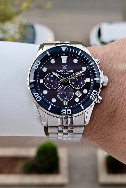 Daniel Klein Kadranı Lacivert Kordonu Metalik Renk 2 Yıl Garantili 44 Mm Göst...