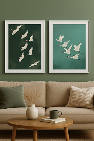 seninürünün Symphony of Flight – Pictură modernă din 2 piese cu imprimare a a...