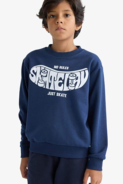 DeFacto Boy's Crew Neck Printed Sweatshirtf2841A825Au