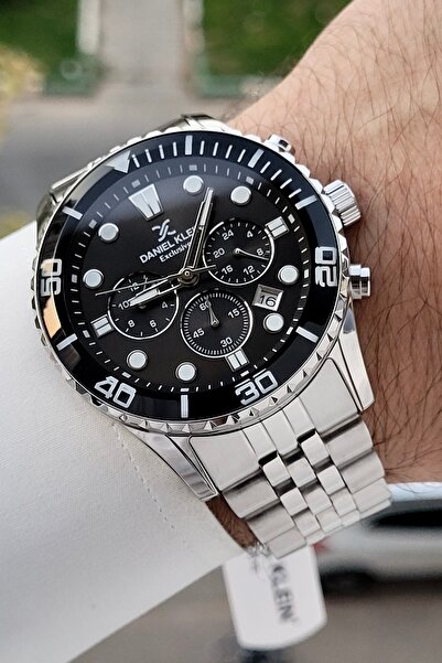 Daniel Klein Kadranı Siyah Kordonu Gümüş Renk 44 Mm İç Göstergeleri Aktif Erk...