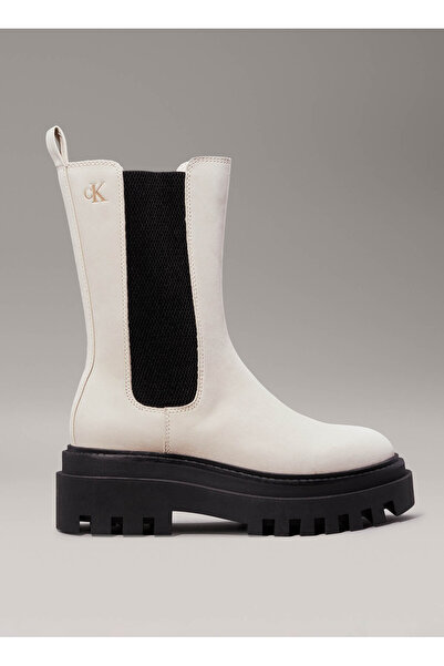 Calvin Klein Beyaz Kadın Deri Bot YW0YW016840F4