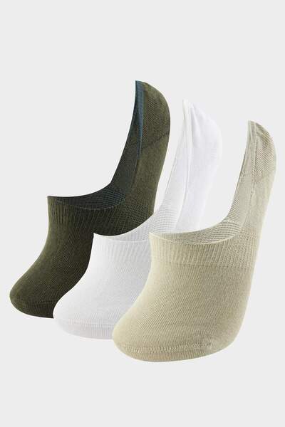 DeFacto Women's Invisible 3-Piece Cotton Ballerina Socks T6922Azns