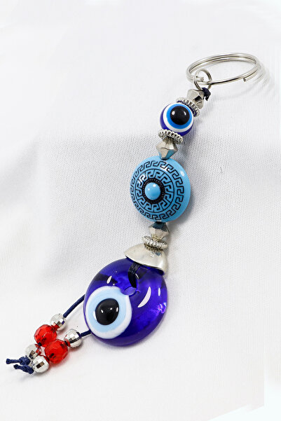 biuti Breloc din sticlă lucrată manual în formă de cerc cu model, breloc cu m...