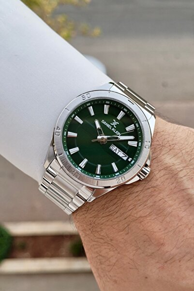 Daniel Klein Kadranı Yeşil Kordonu Silver Renk 24 Ay Garantili 43 Mm Fonksiyo...