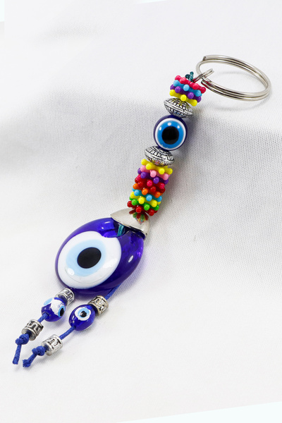 biuti Breloc colorat, realizat manual din sticlă cu mărgele Evil Eye, breloc ...