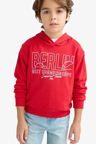 DeFacto Erkek Çocuk Kapüşonlu Baskılı Sweatshirt F2847A825AU