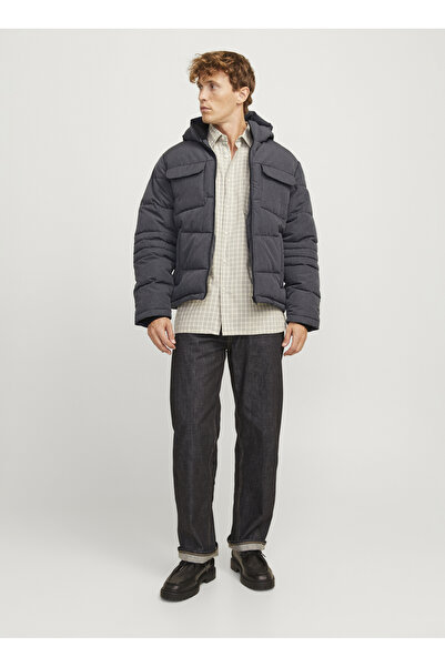 Jack & Jones Koyu Gri Erkek Mont 12256858_JJBUILD PUFFER JACKET
