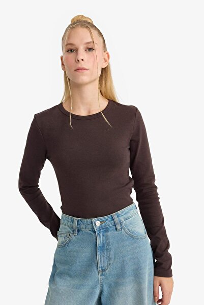 DeFacto Μακρυμάνικο μπλουζάκι με λαιμόκοψη Coool E7797AX25AU