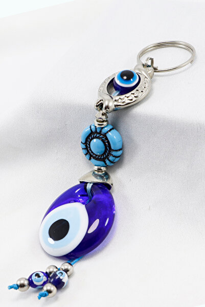 biuti Breloc cu mărgele din sticlă realizat manual cu mărgele cu ochi rău înr...