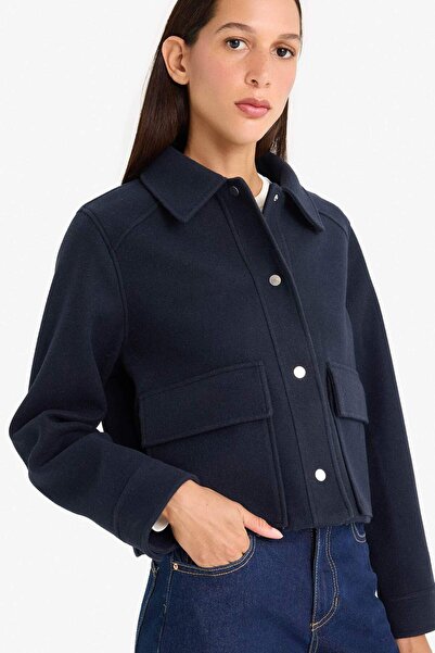 DeFacto Regular Fit Polo Collar Buttoned Cashmere Coat E8628Ax25Au