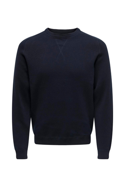 Only & Sons Прямий комір, звичайний прямий, темно-синій чоловічий светр ONSPIN REG 12 CREW KNIT