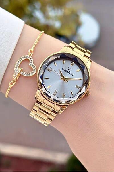 Daniel Klein Altın Renk 2 Yıl Garantili 34 Mm Kadın Kol Saati ve Bileklik