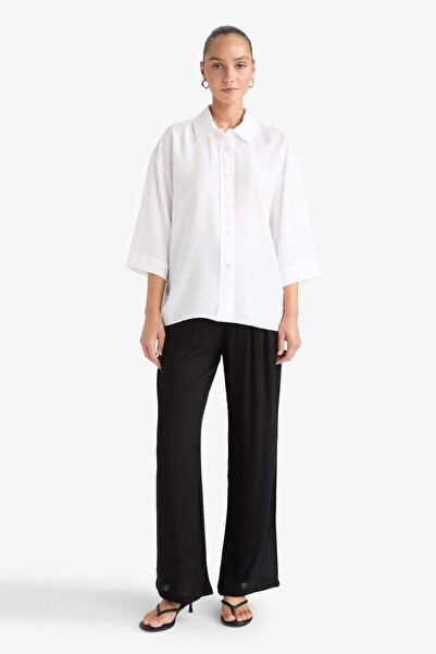 DeFacto Relax Fit Beli Lastikli Uzun Twill Pantolon G0184AX25SM