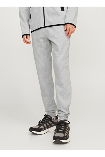 Jack & Jones Slim Fit Gri Melanj Erkek Eşofman Altı 12261991_JPSTWILL FUSION SWEAT PANT
