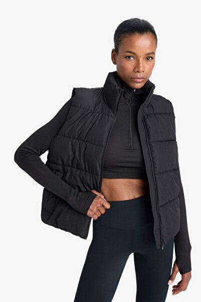 DeFacto Defactofit Su Geçirmez Regular Fit Dik Yaka Fermuarlı Cepli Şişme Yelek E9209AX25AU