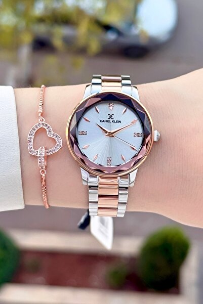 Daniel Klein Bakır Silver Renk 24 Ay Garantili 34 Mm Kadın Kol Saati ve Bileklik