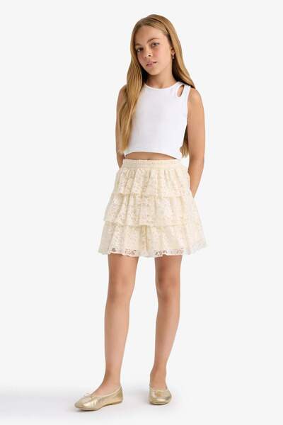 DeFacto Girl's Ruffle Detailed Layered Skirt F9945A825Hs