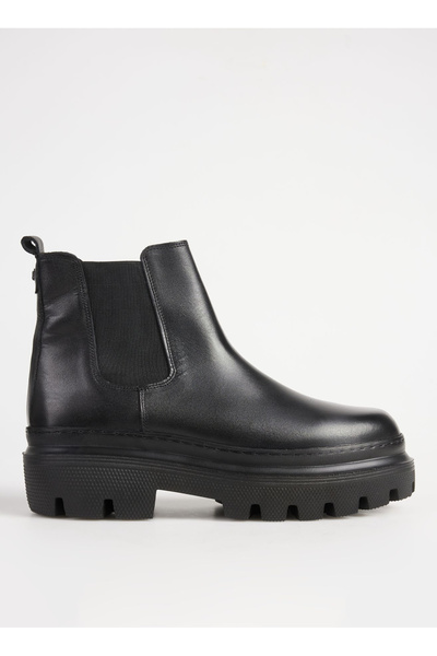 Fabrika Siyah Erkek Deri Bot MENGA-ANITA