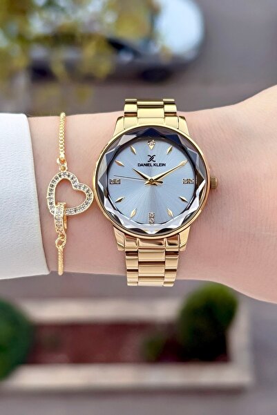 Daniel Klein Sarı Renk 24 Ay Garantili 34 Mm Kadın Kol Saati ve Bileklik
