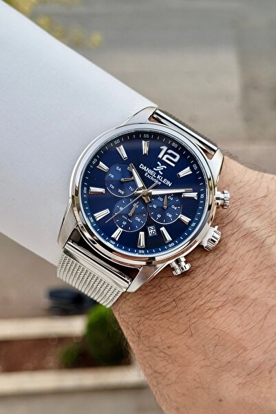 Daniel Klein Kadranı Lacivert Kordonu Silver Renk 24 Ay Garantili 43 Mm Fonks...