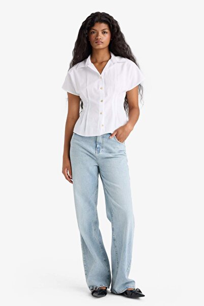 DeFacto Regular Fit Shirt Collar Crepe Sleeveless Blouse F9148Ax25Wn