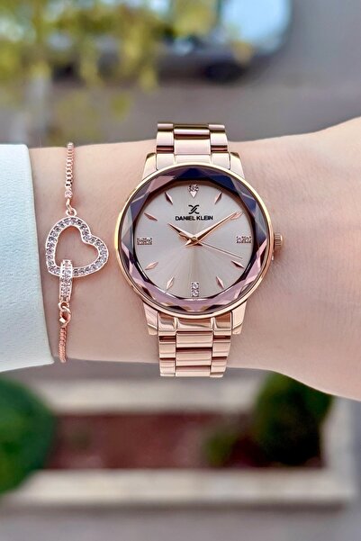 Daniel Klein Bakır Renk 24 Ay Garantili 34 Mm Kadın Kol Saati ve Bileklik