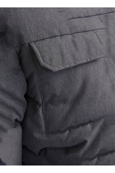 Jack & Jones Koyu Gri Erkek Mont 12256858_JJBUILD PUFFER JACKET