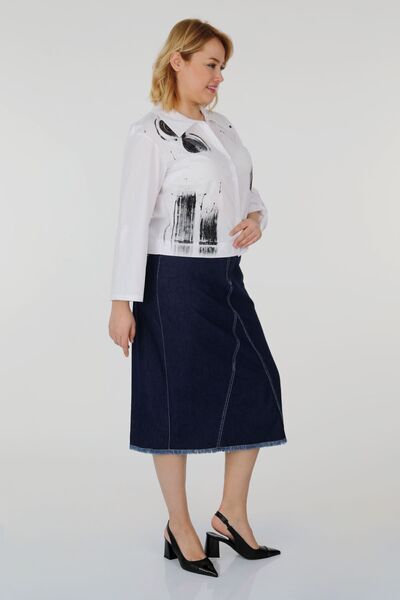 mardi exclusive Women's Plus Size Printed Cotton Shirt