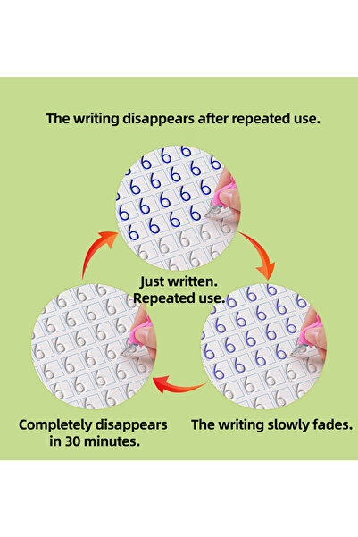 Choice دفتر نسخ ثلاثي الأبعاد قابل لإعادة الاستخدام للأطفال لتعليم الخط والأرقام والكتابة اليدوية وتعلم الرياضيات