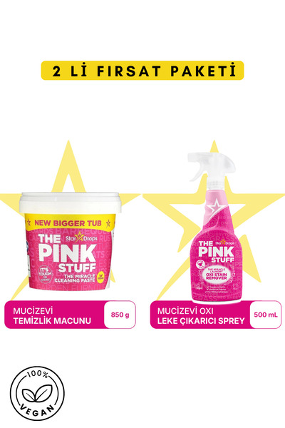 ThePinkStuff Mucizevi Temizlik Macunu 850 g + Oxi Leke Çıkarıcı Sprey 500 ml ...