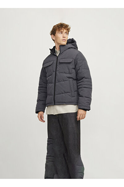 Jack & Jones Koyu Gri Erkek Mont 12256858_JJBUILD PUFFER JACKET