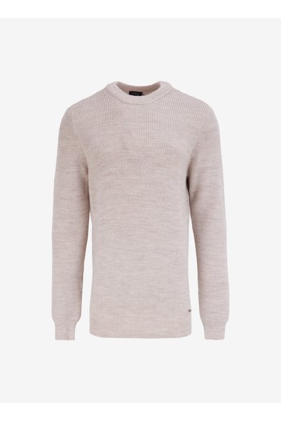 FABRIKA COMFORT Bisiklet Yaka Regular Fit Düz Bej Erkek Kazak FC4WM-KZK 2599