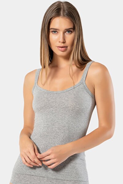 TÜREN Women's String Strap Lycra Cotton Undershirt 914/Grey