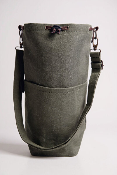 Tantobushcraft Termos - Şişe Taşıma Kılıfı – Mumlu Kanvas, 2L Uyumlu, Ayarlan...