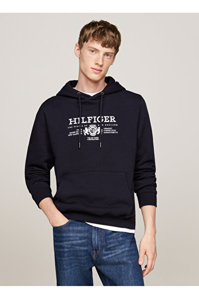 Tommy Hilfiger Чоловіча кофта з капюшоном та коміром, синя MW0MW35527DW5