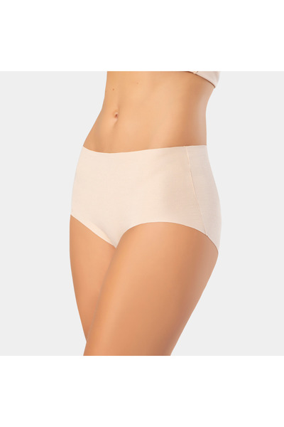 TÜREN Women's Laser Cut Cotton High Waist Hipster Panties 911/Skin