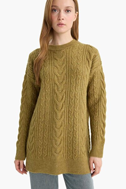 DeFacto Relax Fit Bisiklet Yaka Triko Kazak Tunik F4530AX25WN