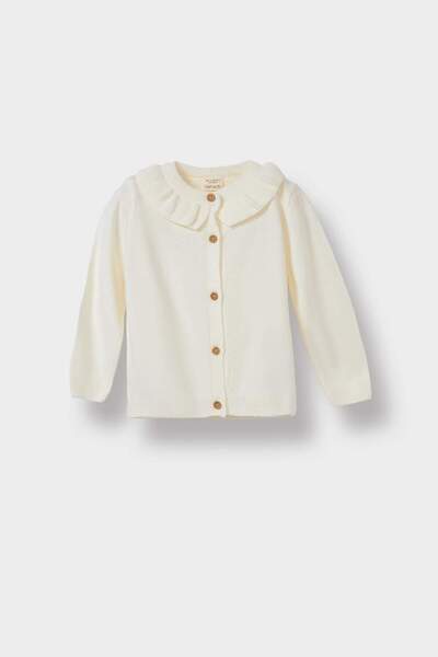 DeFacto Baby Girl Ruffled Collar Knitwear Cardigan F2638A525Au