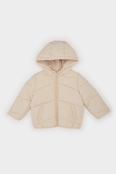 DeFacto Baby Girl Windproof Waterproof Hooded Zippered Puffer Coat with Pockets E7360A525Au