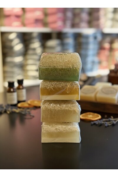 Bursa Home 4-Piece Pumpkin Fiber Soap Set Pore Care and Anti-Blackhead Peelin...